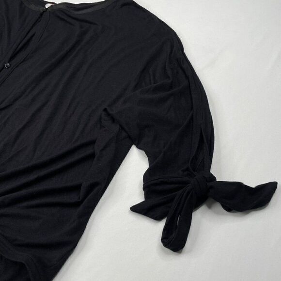 Free People Keepin On Tie Sleeve Top Blouse Black - Picture 10 of 12